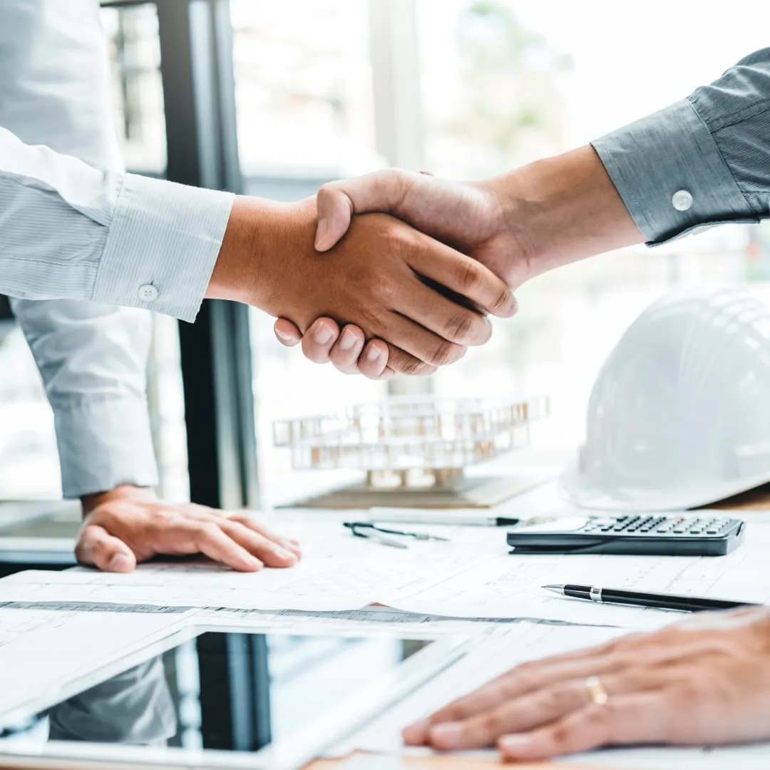 Initial Consultation Handshake - Poolscapes, Inc.